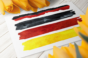 Old Germany. Watercolor Flag.