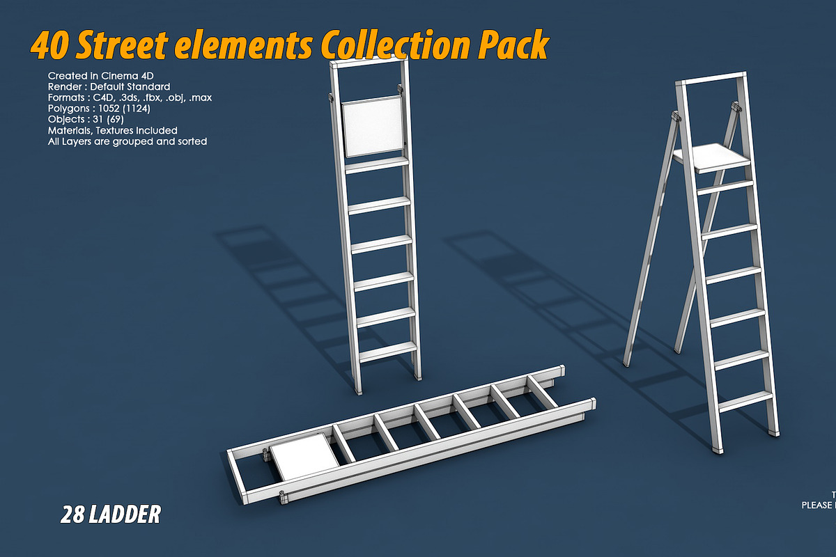 40 Street elements Collection Pack, an Architecture 3D Model by multimedia4ds (Photo 57 of 70)