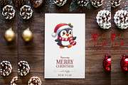 Christmas penguin. Clipart, PNG., an Animal Illustration by KENO Mascots (Thumbnail 7 of 8)