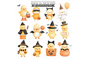Halloween Duckling Watercolr Clipart, an Animal Illustration by CharmClipart (Thumbnail 7 of 9)