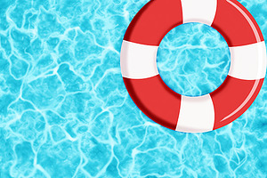 Rubber ring on water