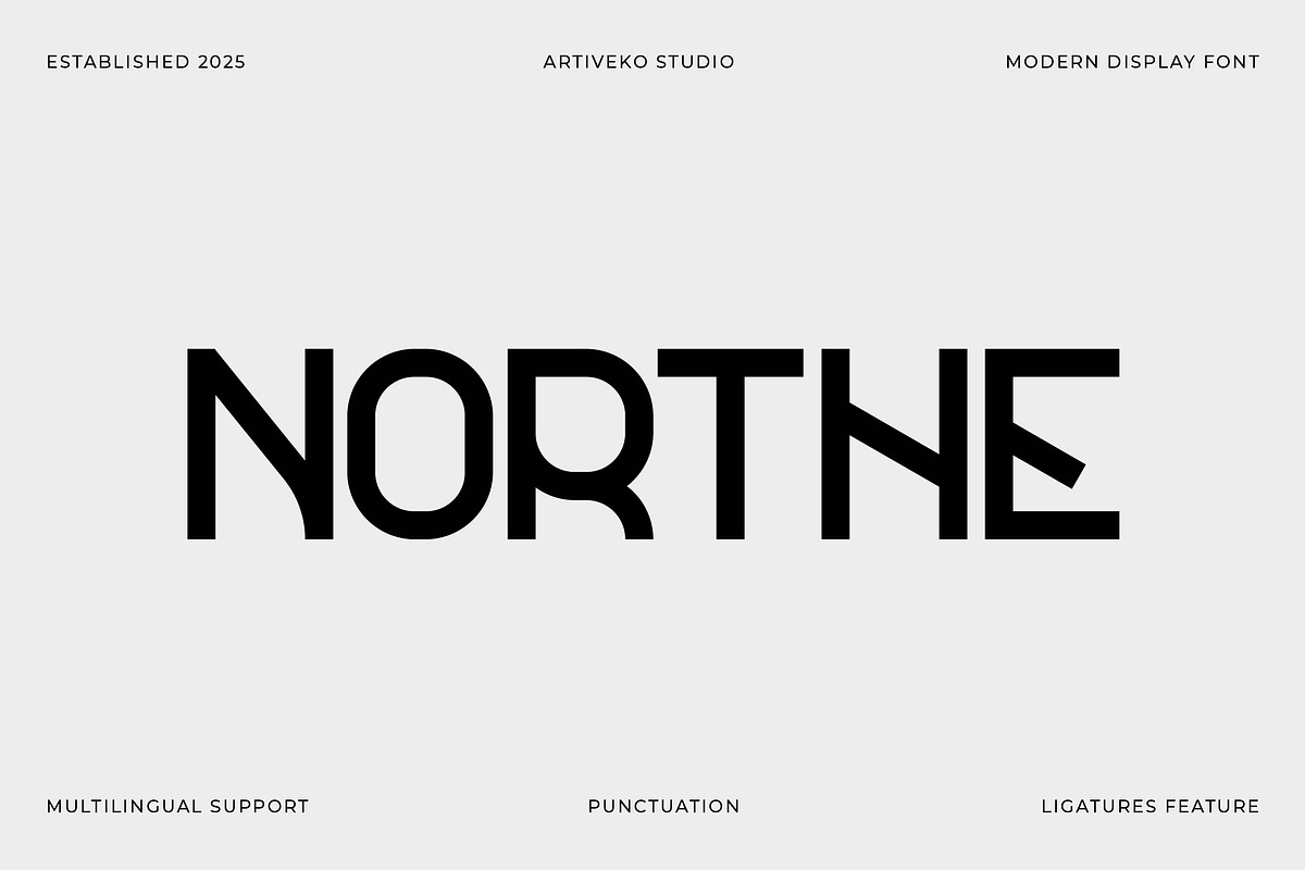 Northe Trendy Logo Font, a Sans Serif Font by Artiveko (Photo 1 of 12)