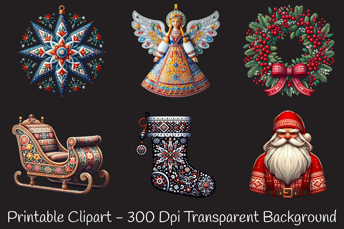 Christmas Scandinavian Clipart, an Illustration by RobertsArt (Photo 6 of 7)