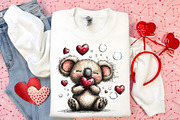 Whimsical Valentine Koala Clipart, an Illustration by Canvas Craft (Thumbnail 4 of 6)