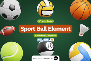 3D Sport Ball Element