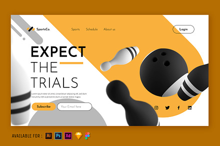 Bowling Sport - 3D Web Illustration, a Landing Page Template by SlideFactory