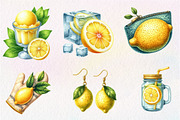 Watercolor Flavorful Lemon Clipart, an Illustration by CreationArt (Thumbnail 5 of 5)