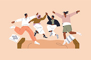 Happy families jumping with kids set, a Person Illustration by Good Studio (Thumbnail 12 of 13)