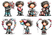 Whimsical Valentine Boy Clipart, an Illustration by Dream Creation (Thumbnail 3 of 6)
