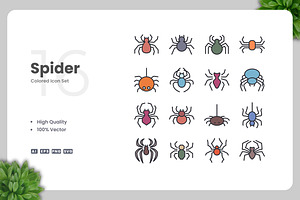 Spider Colored Icons, an Icon by Upnowgraphic
