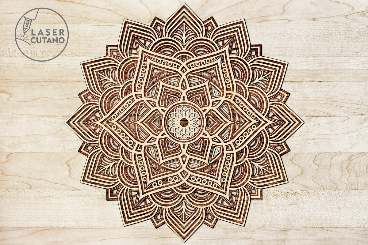 Mandala Multilayer Wall Art Cut File, a Design Template by LaserCutano (Photo 2 of 8)