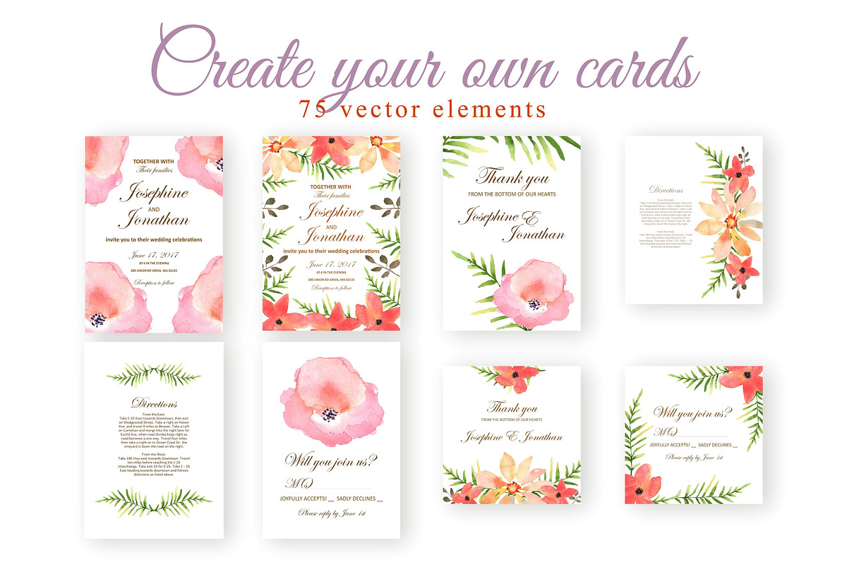 Watercolor lite flowers. EPS 10, a Background Graphic by Julycolor (Photo 8 of 11)