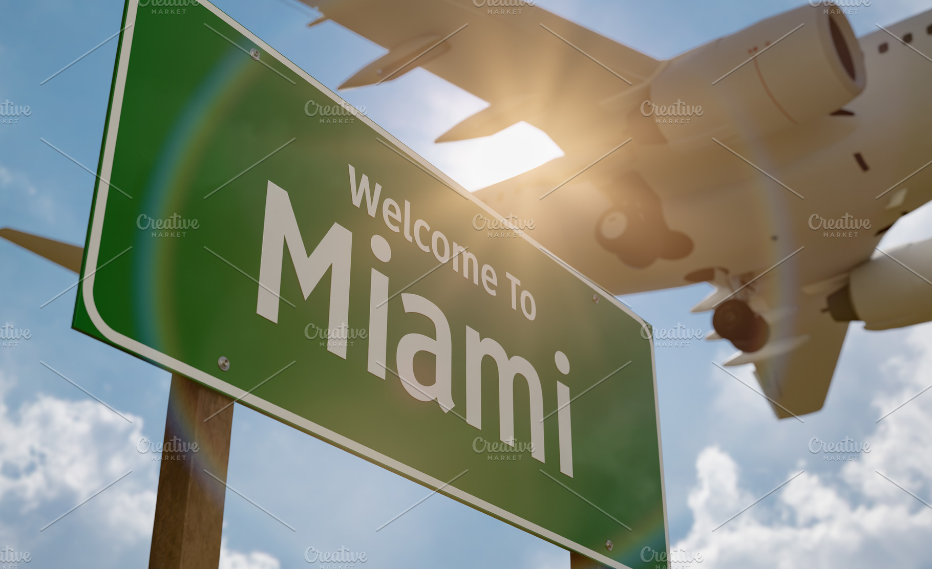 Welcome To Miami Green Road Sign, a Transportation Photo by Andy Dean Photography
