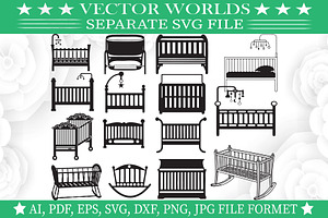 Baby Crib Svg, Crib, Baby Svg