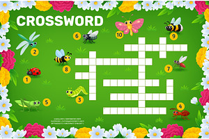 Crossword Quiz Grid Of Insects