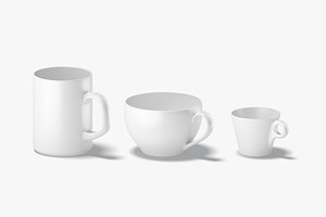 18 Ceramic Mugs 3D Model