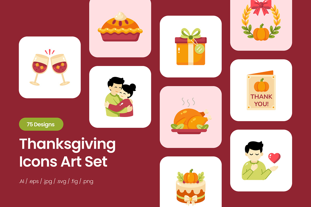 75 Thanksgiving Flat Icons, an Emoji Icon by Prosymbols (Photo 1 of 10)