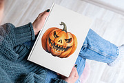 Jack O Lantern Watercolor Clipart, a Seasonal Illustration by Gloria Designed It (Thumbnail 5 of 7)