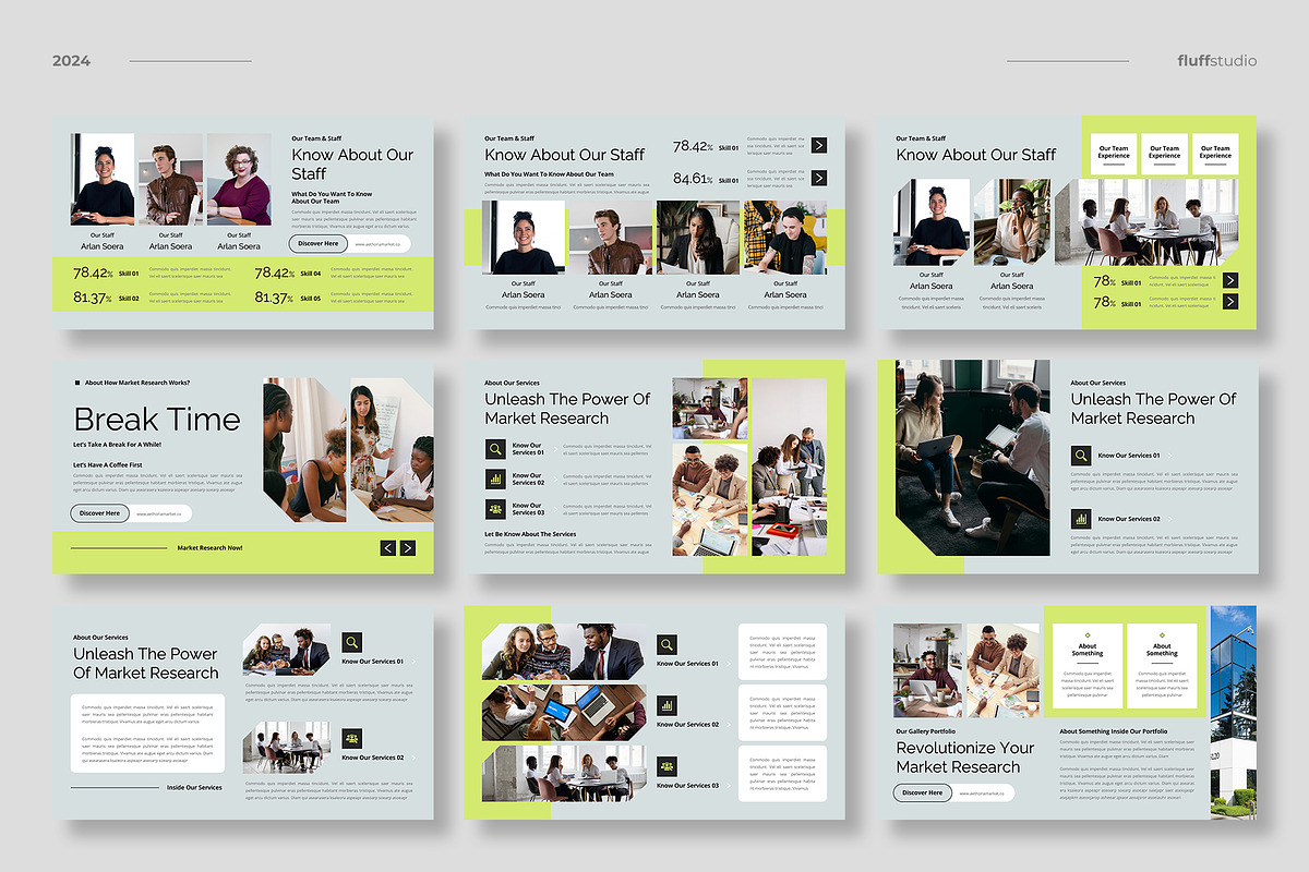 Market Research Keynote Template, a Presentation Template by fluffstudio (Photo 3 of 4)