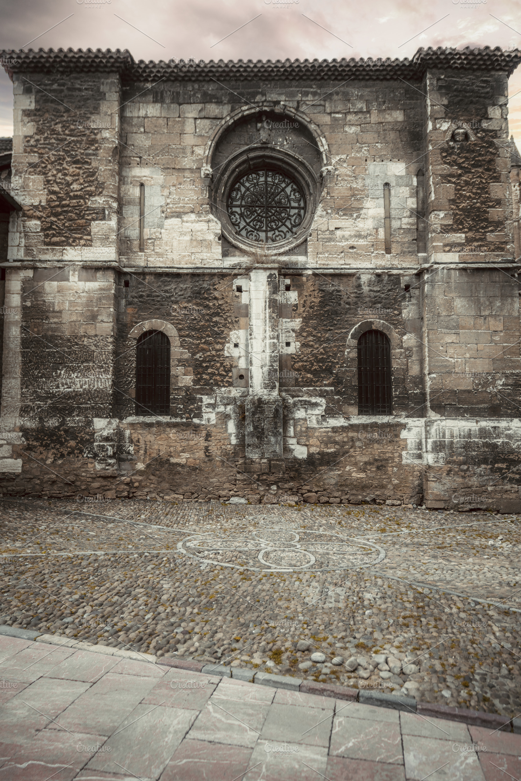 Romanesque church facade, an Architecture Photo by SkyNext