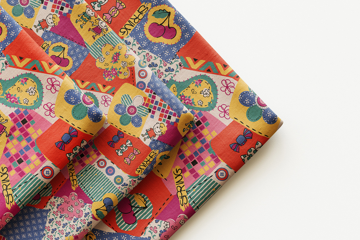 Sweet Baby Patchwork Pattern, a Pattern Graphic by StudioGlouna (Photo 4 of 9)