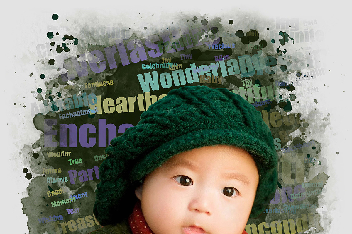 Watercolor Word Cloud Art PS Script, an Action Add-On by MRI STUDIO (Photo 13 of 16)