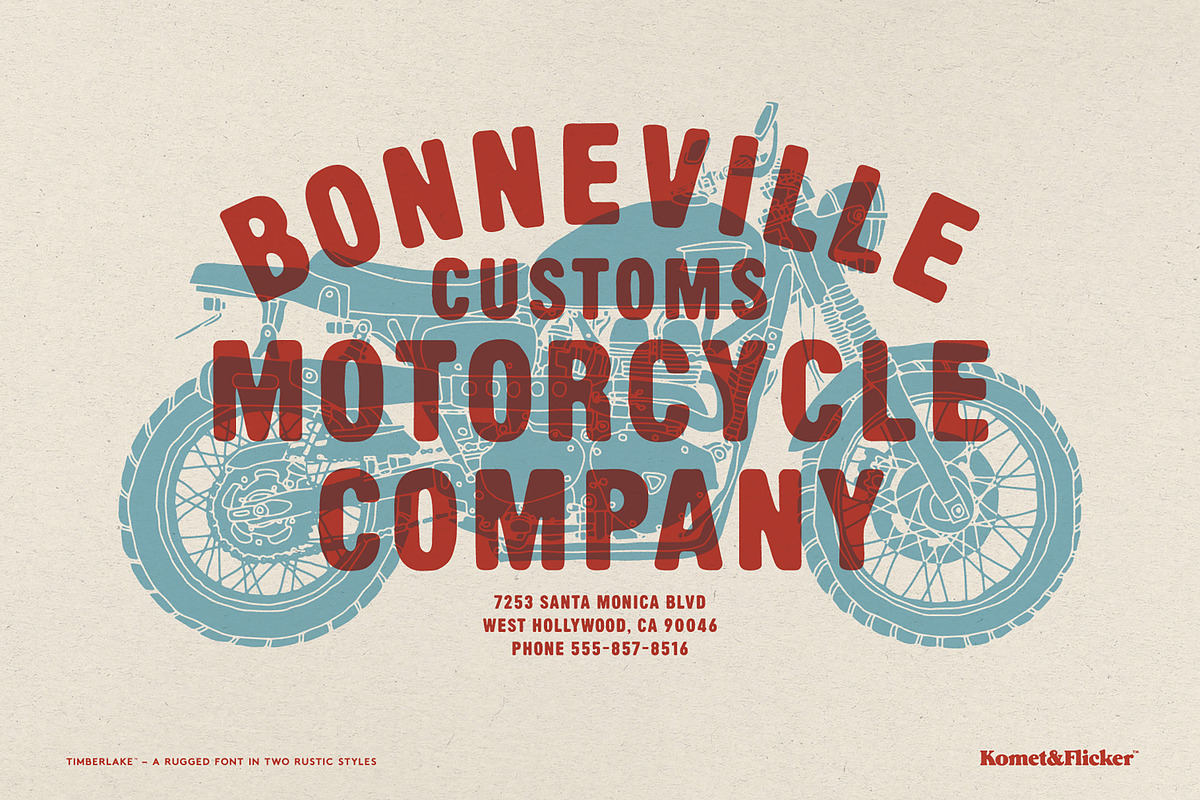 Timberlake - A Rustic & Rugged Font, a Sans Serif Font by Komet & Flicker (Photo 2 of 15)