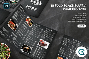 Bifold Blackboard Menu Template, a Brochure Template by Geelator Studio