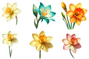 Whimsical Suisen flower spring Clip, an Illustration by Designworld (Thumbnail 3 of 5)