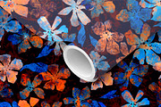 Blue & Orange Floral Pattern, a Pattern Graphic by MartinShop (Thumbnail 6 of 10)
