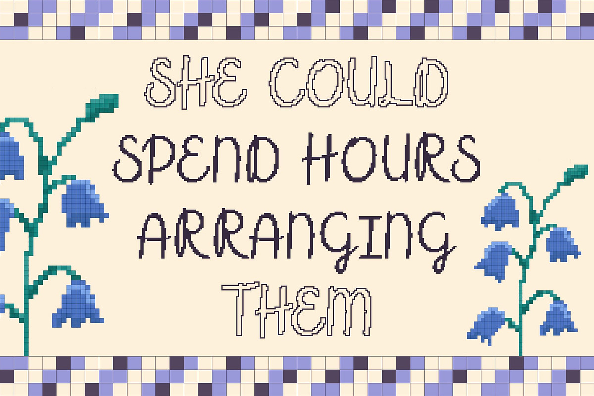 CS Abiola Pixel, a Script Font by Craft Supply Co. (Photo 3 of 8)