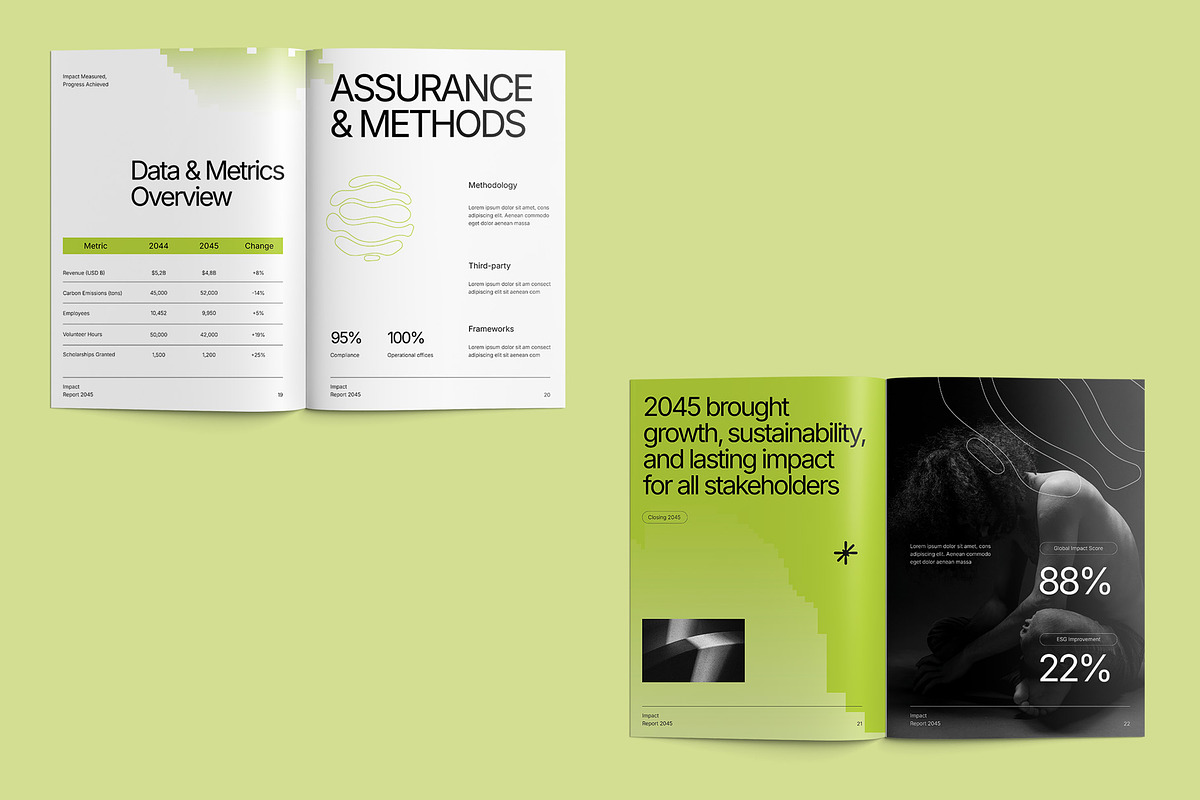 Minimalist Impact Report Template, a Brochure Template by fakhroo (Photo 9 of 9)