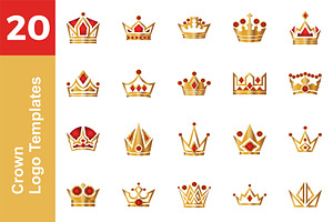 20 Logo Crown Templates Bundle