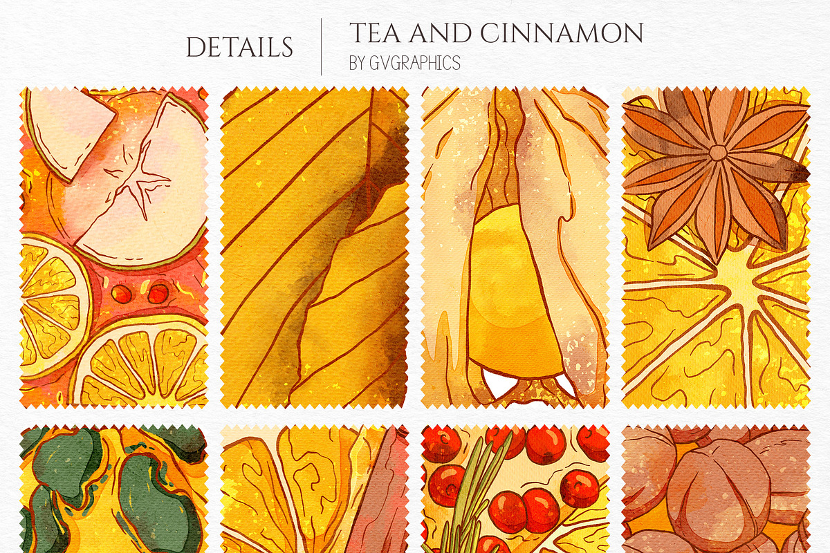 Tea and Cinnamon Collection, a Seasonal Illustration by GVGraphics (Photo 7 of 15)