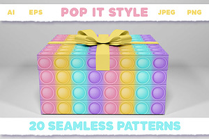 Pop It Fidget Toy Pastel Pattern Set