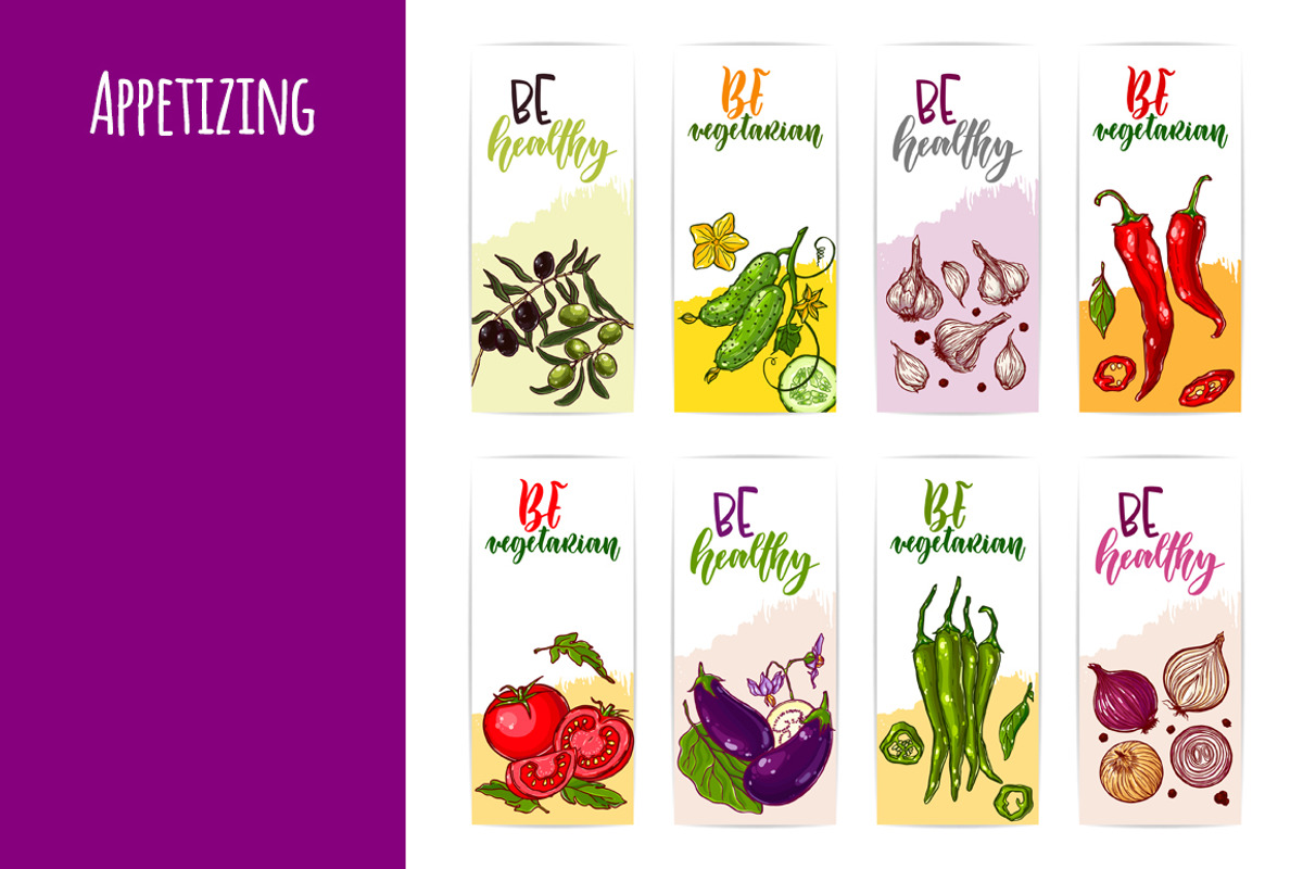 Vegetable set (+patterns and cards), a Food Illustration by rubinat (Photo 6 of 8)
