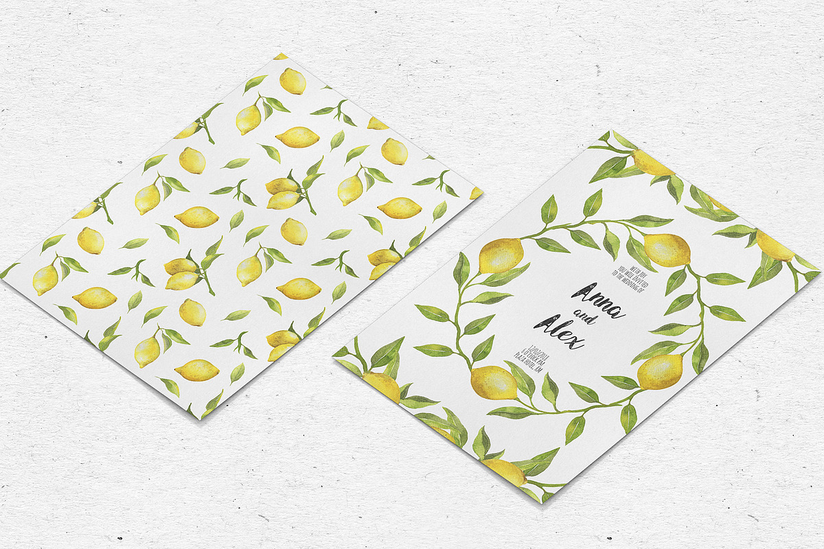 Lovely Lemons. Watercolor collection, a Decorative Illustration by Maria's little shop (Photo 8 of 10)