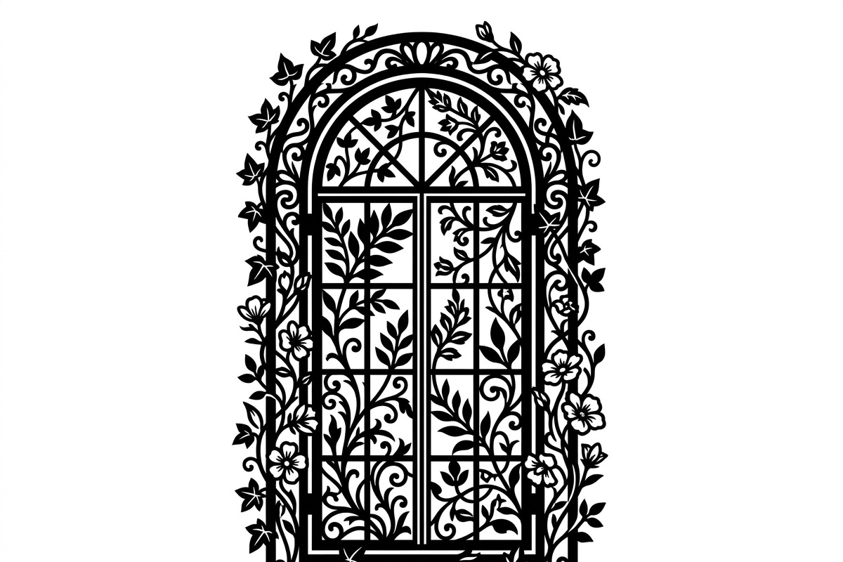 50 Floral French Window Ornament, a Decorative Illustration by Amazin_art (Photo 23 of 44)