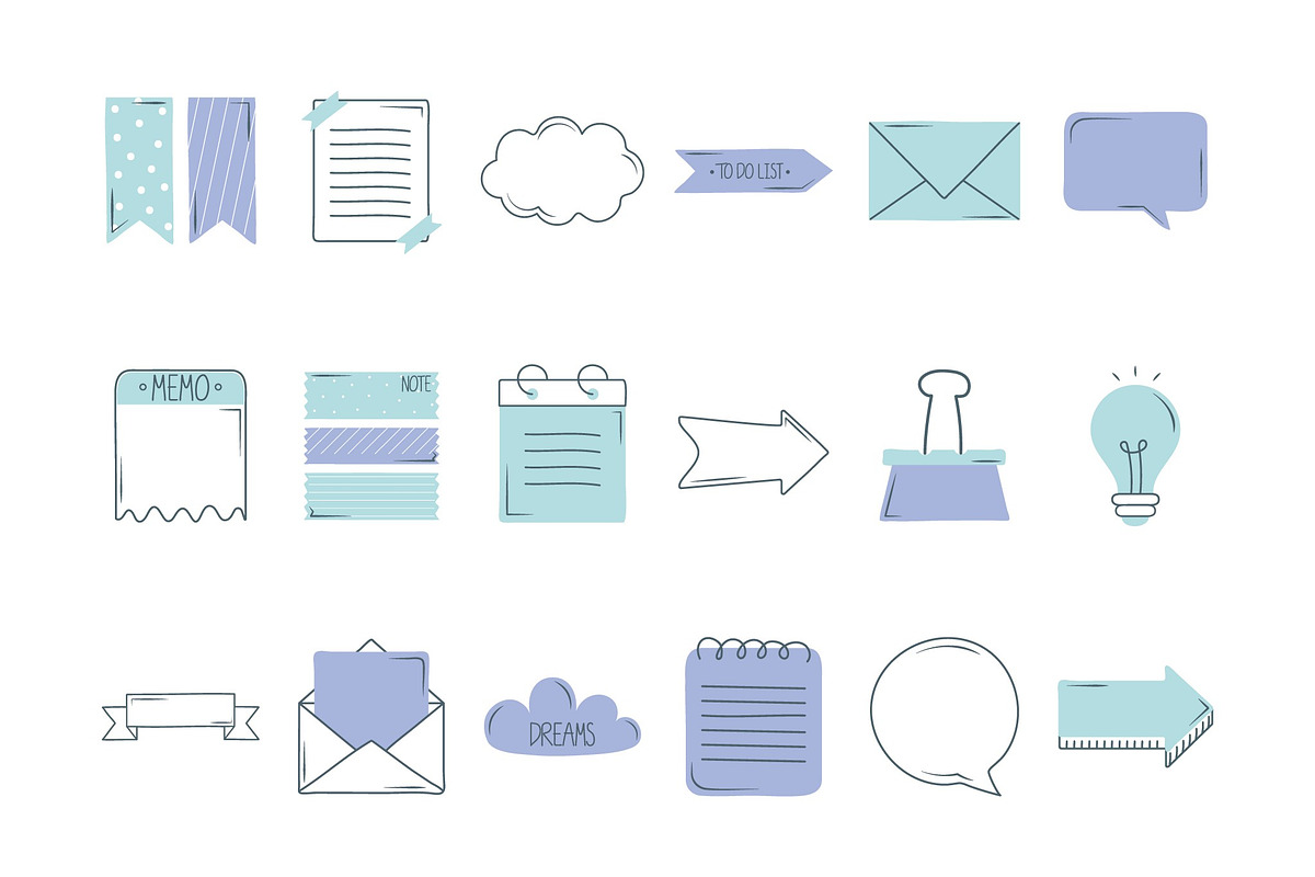 Notes and daily Icons Set, an Object Illustration by studiogstock (Photo 1 of 4)
