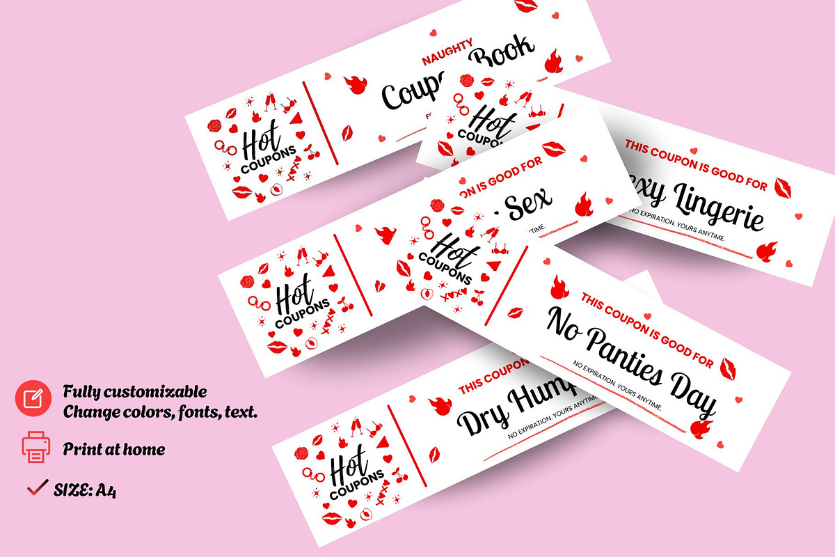 Sexy Naughty Printable Coupons Canva, a Card Template by GraphiCarola (Photo 3 of 6)