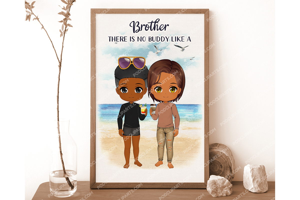 Couple Chibi, Besties Clipart PNG, a Person Illustration by Podcliparts (Photo 7 of 8)