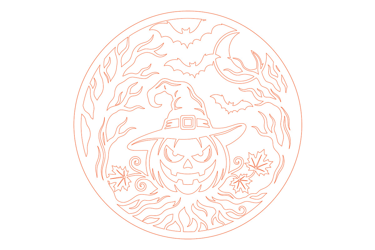 Halloween Laser Cut Design SVG, an Object Graphic by Rose Art (Photo 2 of 3)