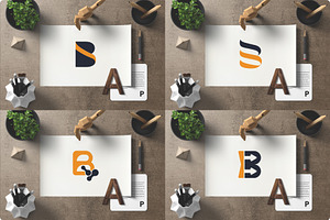Versatile B Letter 4 Icons Set, a Branding & Logo Template by DesignBox