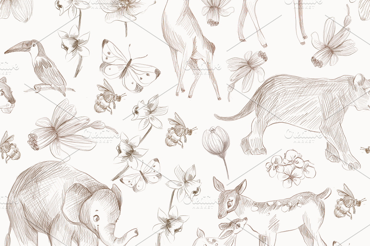 Wallpaper tropical animals, a Wallpaper Graphic by maniamantellina