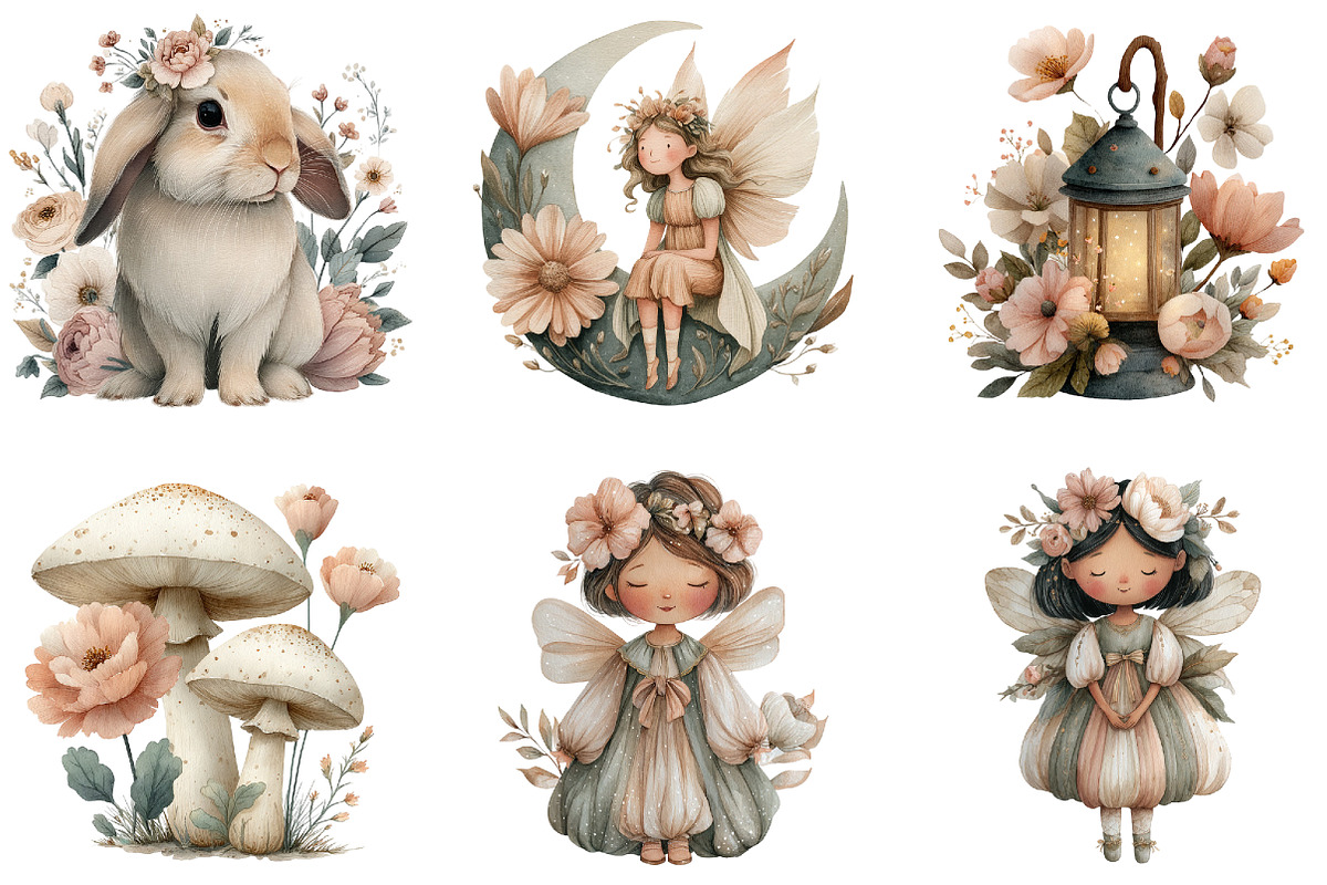 Magical Garden Fairies Clipart, an Illustration by Sublimation Artist (Photo 2 of 7)