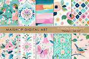 Charming Spring Digital Paper Set, a Pattern Graphic by Maishop (Thumbnail 1 of 4)