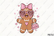 Coquette Christmas Gingerbread Man P, an Illustration by CraftArtStudio (Thumbnail 1 of 4)