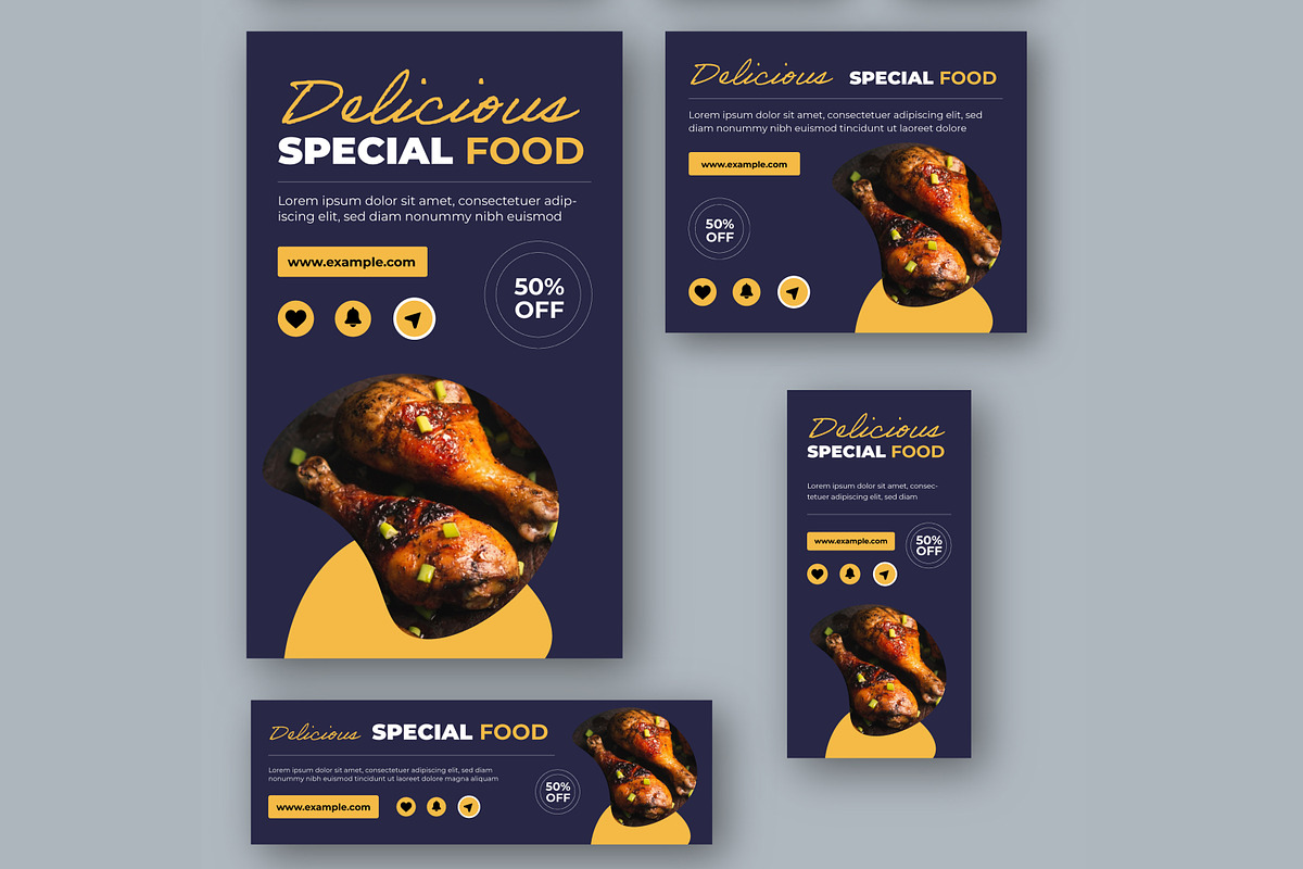 Food Web Banner Set, an UI Kit Template by CreativeShaper (Photo 4 of 4)
