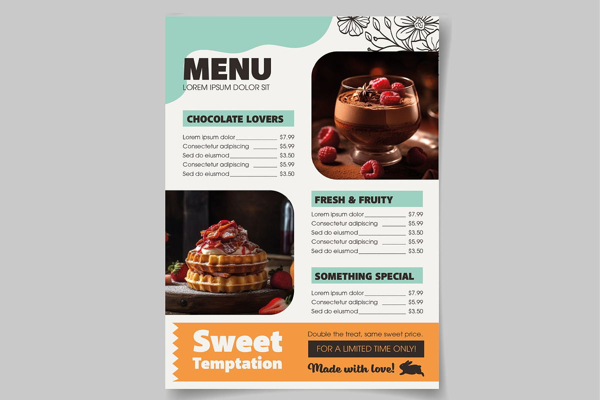 Dessert Menu Illustrative Easter preview 2