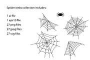 Spider Webs doodle clipart, a Seasonal Illustration by Contes_de_fée (Thumbnail 3 of 8)